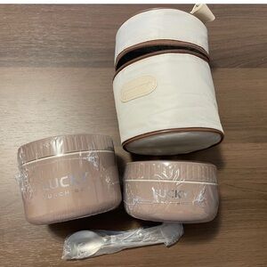 NWT ** Lunch Boxs with thermal bag with spoon- Brown